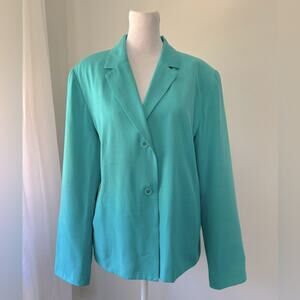 Vintage ‘90s Norton McNaughton Light Teal Single Breasted Blazer